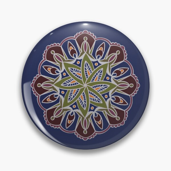 Item preview, Patrón de mandala indio azul designed and sold by Karin Schön.