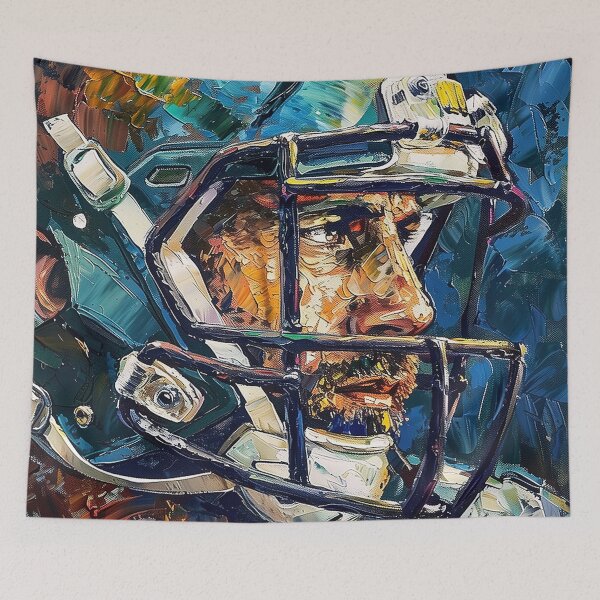 Item preview, American football player | Painting in the style of Vincent van Gogh designed and sold by ComicsFactory.