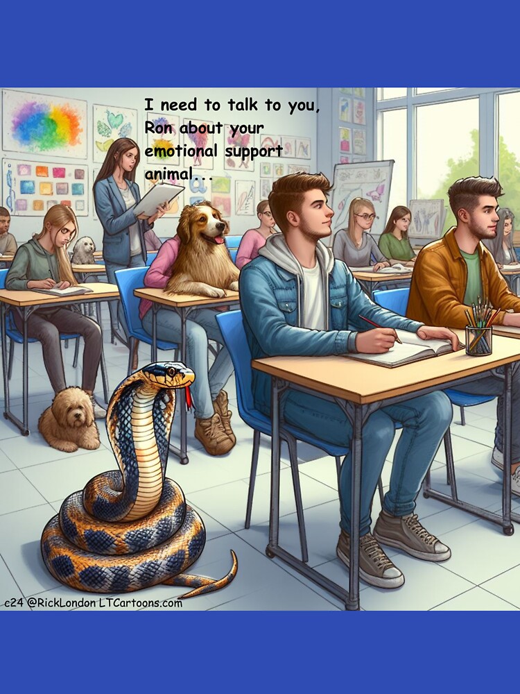 Thumbnail 7 of 7, Classic T-Shirt, Emotional Support Cobra designed and sold by ltcartoons.