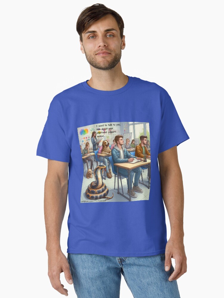 Thumbnail 2 of 7, Classic T-Shirt, Emotional Support Cobra designed and sold by ltcartoons.