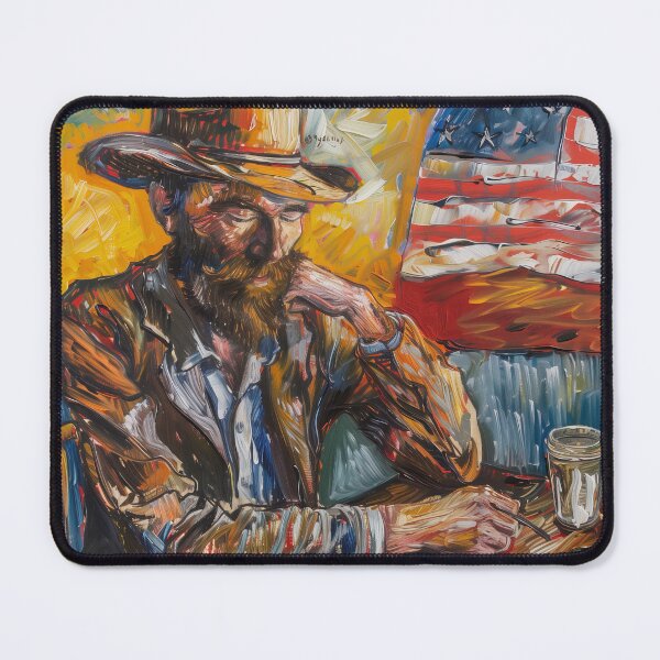 Item preview, American man | Painting in the style of Vincent van Gogh designed and sold by ComicsFactory.