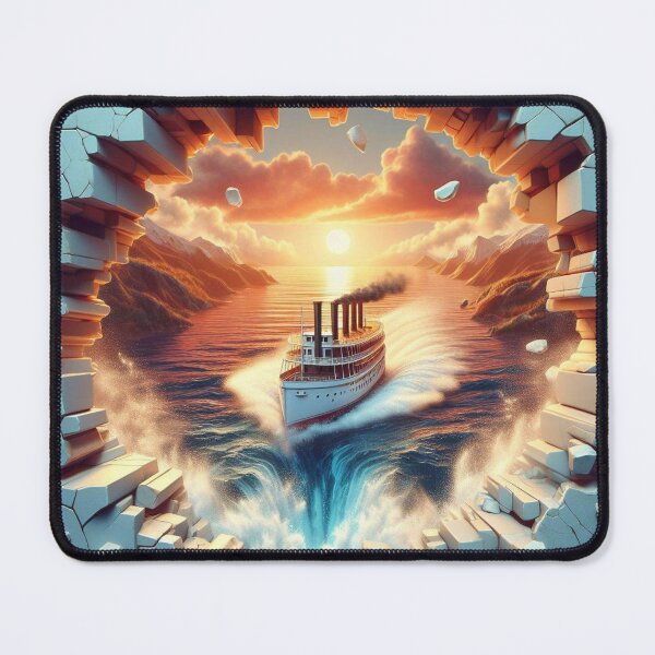 Item preview, 3D Ship going down the waterfall designed and sold by TheOrderedBox.