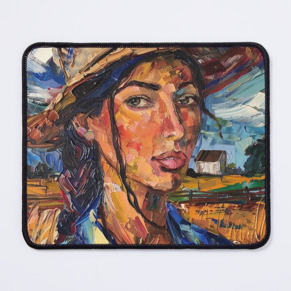 Item preview, American woman | Painting in the style of Vincent van Gogh designed and sold by ComicsFactory.