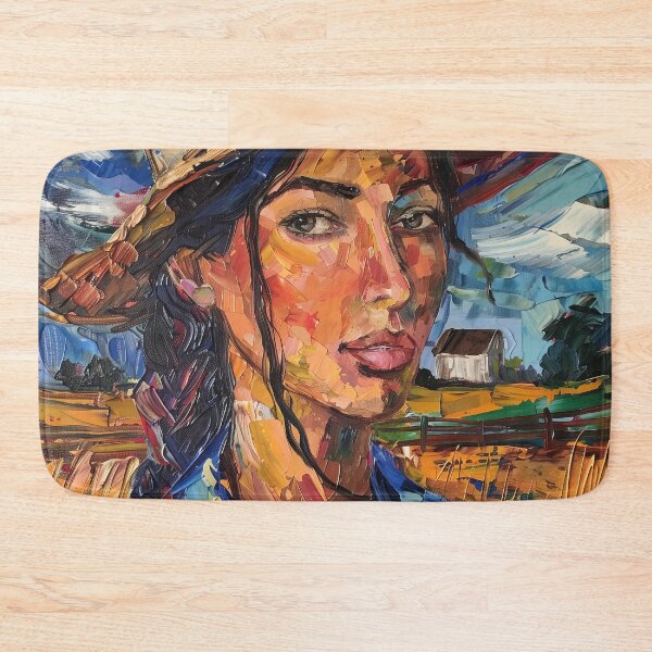 Item preview, American woman  | Painting in the style of Vincent van Gogh designed and sold by ComicsFactory.