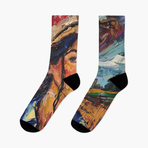 Item preview, American woman  | Painting in the style of Vincent van Gogh designed and sold by ComicsFactory.