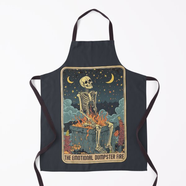 Item preview, "The Emotional Dumpster Fire" Skeleton Tarot Card designed and sold by FlawlessSeams.