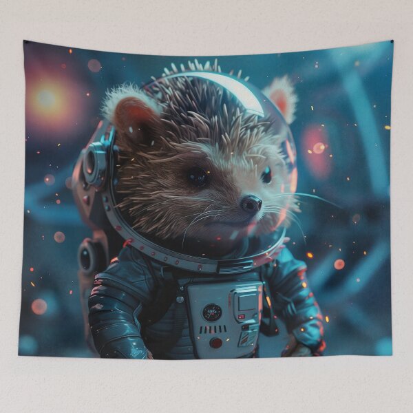 Artikelvorschau, Tapferer kleiner Igel-Astronaut, der den Weltraum erkundet entworfen und verkauft von Mullet Monkey.