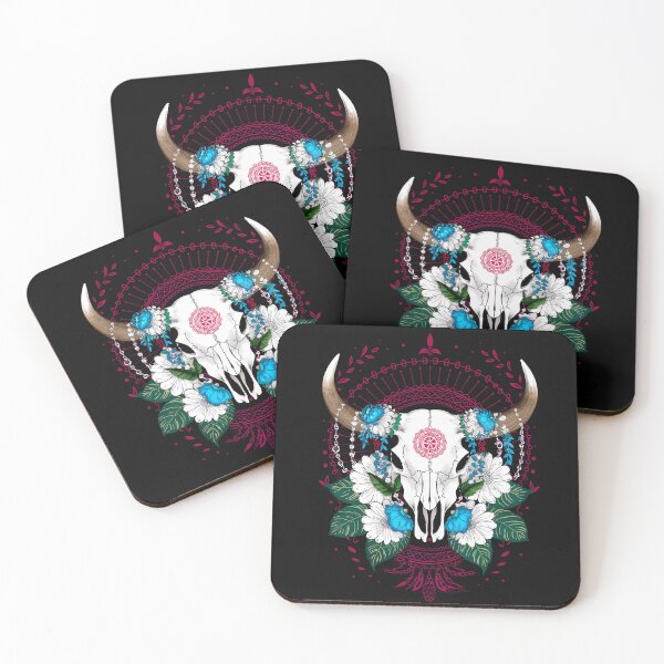 Item preview, Ethnic Skull Bull With Flowers designed and sold by karsad.
