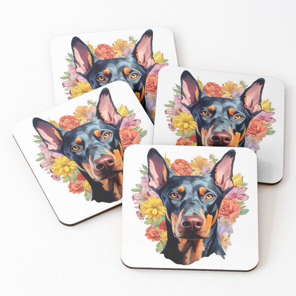 Item preview, Cute Flower Dobermann Mom Dad Guardian Angel Best Friend Doggie Paw designed and sold by SMARTKIT  DESIGNAGENCY.