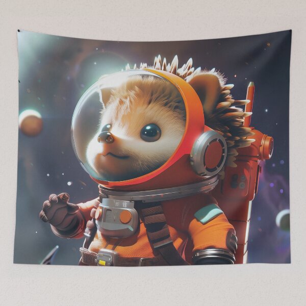 Item preview, Cute Curious Hedgehog Space Adventurer Exploring Unknown Planet designed and sold by Mullet Monkey.
