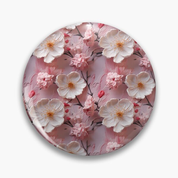 Artikelvorschau, 3D-Blumenmuster in Pastellrosa und Weiß entworfen und verkauft von MargaretFasDes.