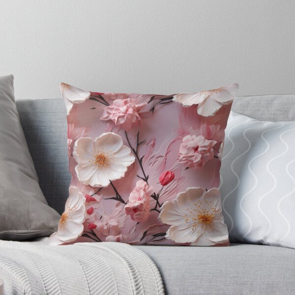 Item preview, 3 D Floral Pattern in Pastel Pink and White designed and sold by MargaretFasDes.
