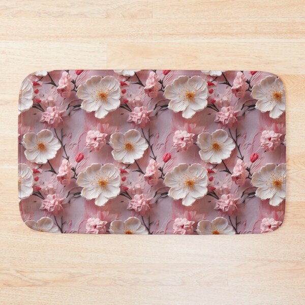 Artikelvorschau, 3D-Blumenmuster in Pastellrosa und Weiß entworfen und verkauft von MargaretFasDes.
