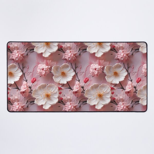 Item preview, 3 D Floral Pattern in Pastel Pink and White designed and sold by MargaretFasDes.