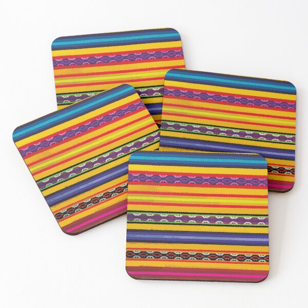 Item preview, Yellow maximalist decor mexican rebozo fabric vibrant folk art designed and sold by T-Mex.