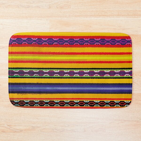 Item preview, Yellow maximalist decor mexican rebozo fabric vibrant folk art designed and sold by T-Mex.