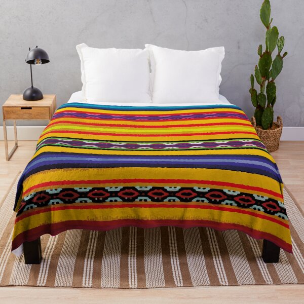 Item preview, Yellow maximalist decor mexican rebozo fabric vibrant folk art designed and sold by T-Mex.