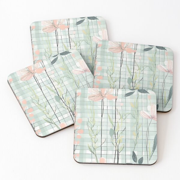 Item preview, Watercolor print with flowers and green leaves in pastel tones - 2nd print in the collection. designed and sold by lmartes.