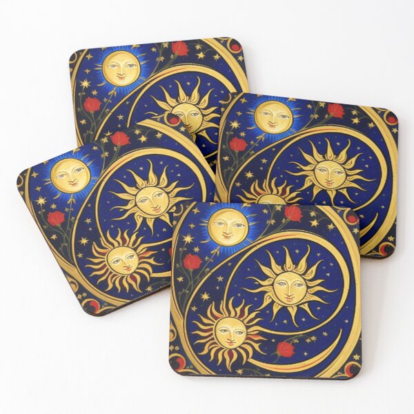 Item preview, Classic Vintage Floral Sun Moon and Flowers designed and sold by TheDarkWardrobe.