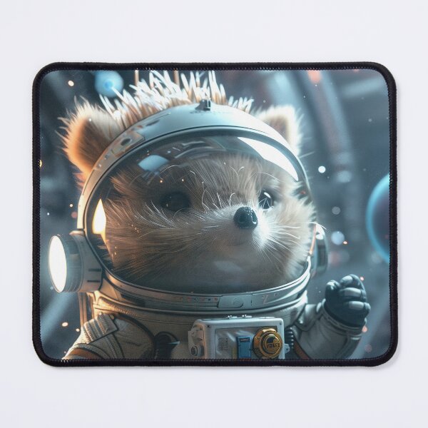 Item preview, Brave Hedgehog Astronaut Exploring Sci-Fi Space Station designed and sold by Mullet Monkey.
