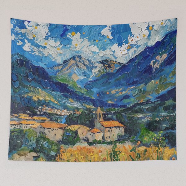 Item preview, Andorran landscape | Painting in the style of Vincent van Gogh designed and sold by ComicsFactory.