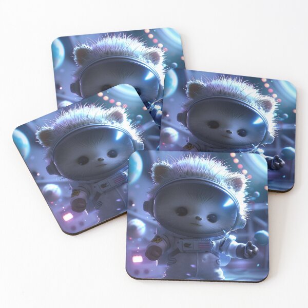 Item preview, Adorable Hedgehog Astronaut Exploring Futuristic Space Station designed and sold by Mullet Monkey.