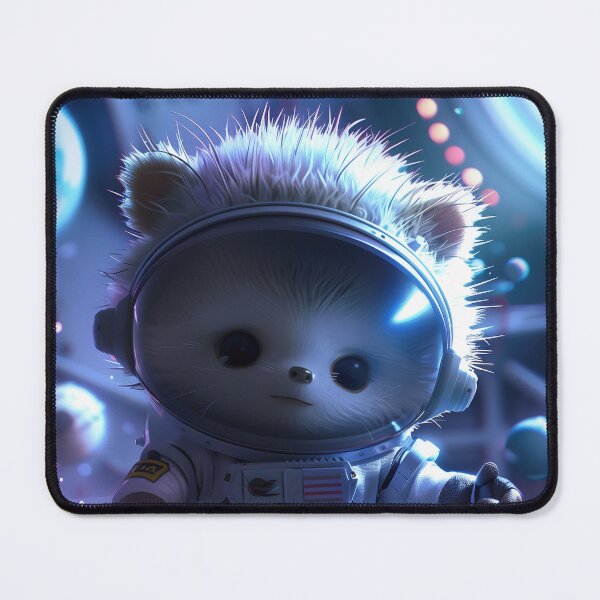 Item preview, Adorable Hedgehog Astronaut Exploring Futuristic Space Station designed and sold by Mullet Monkey.