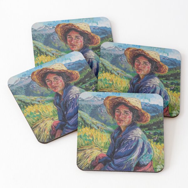Item preview, Andorran woman | Painting in the style of Vincent van Gogh designed and sold by ComicsFactory.