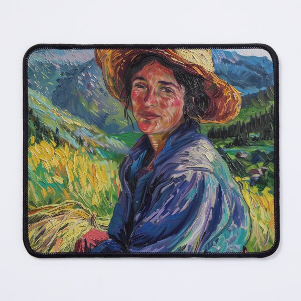 Item preview, Andorran woman | Painting in the style of Vincent van Gogh designed and sold by ComicsFactory.