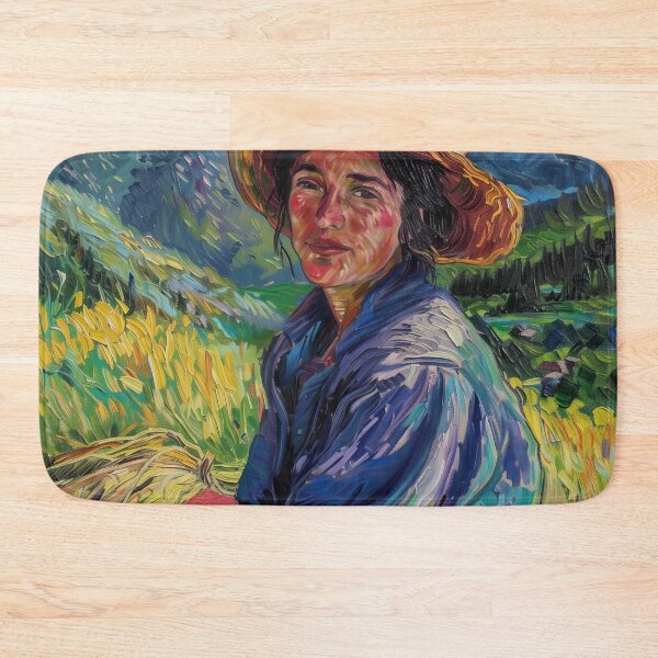 Item preview, Andorran woman | Painting in the style of Vincent van Gogh designed and sold by ComicsFactory.