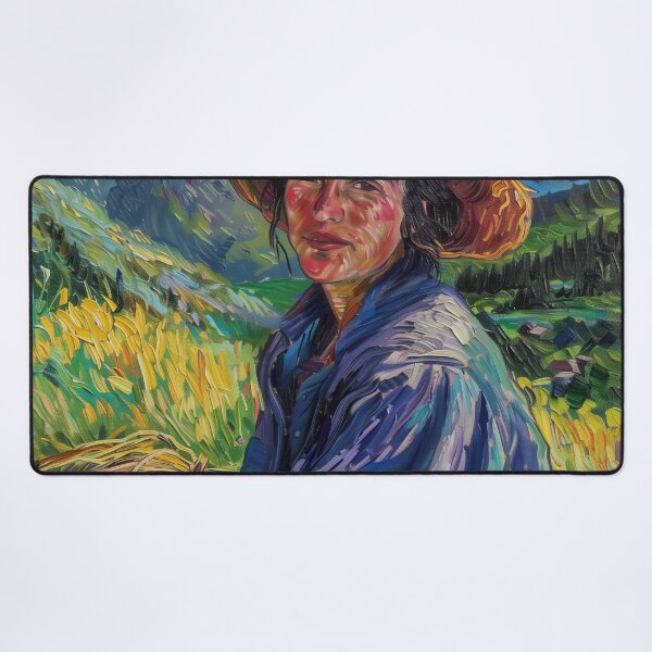 Item preview, Andorran woman | Painting in the style of Vincent van Gogh designed and sold by ComicsFactory.