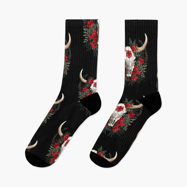 Item preview, Skull Bull With Red Flowers designed and sold by karsad.