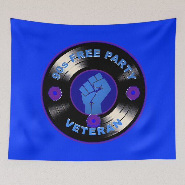 Item preview, 90s Free Party Rave Veteran Vinyl Design designed and sold by leyfinder.