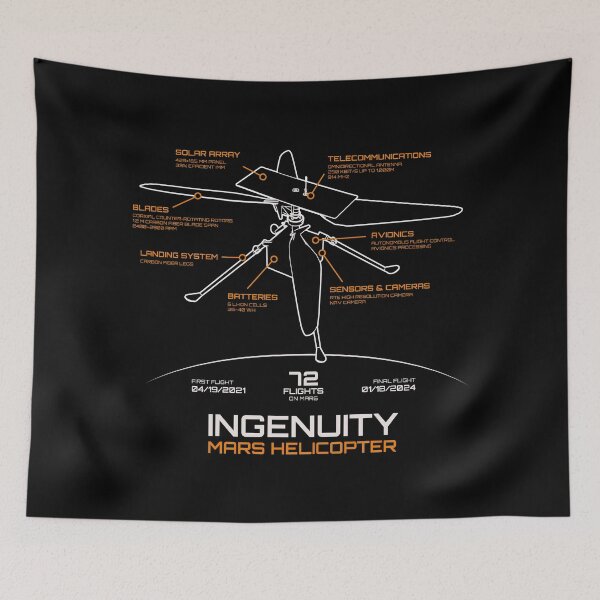 Item preview, Ingenuity Mars Helicopter Schematic designed and sold by darkskygear.