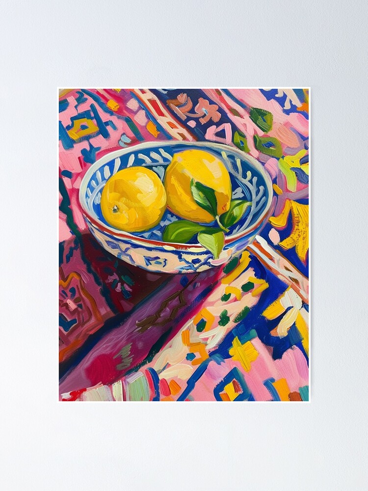 Thumbnail 1 of 3, Poster, modern art,henri matisse inspiration,lemon designed and sold by NathalieTecher.