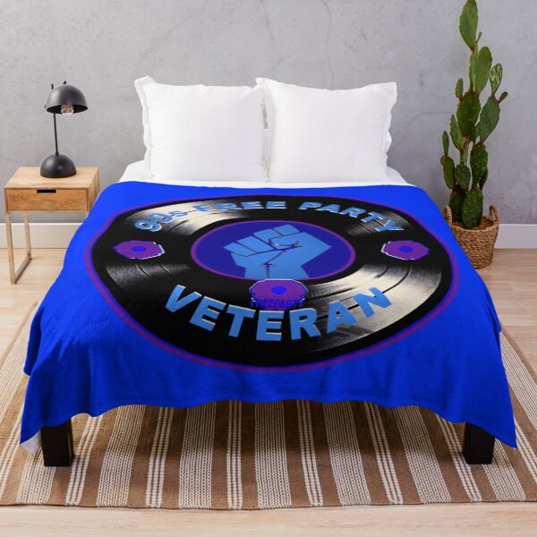 Item preview, Badge Style 90s Free Party Rave Veteran Vinyl Design designed and sold by leyfinder.