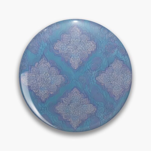 Item preview, Retro floral splendor abstract design on a turquoise background with purple accents designed and sold by Frostquest.