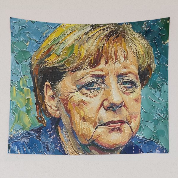 Item preview, Angela Merkel | Painting in the style of Vincent van Gogh designed and sold by ComicsFactory.