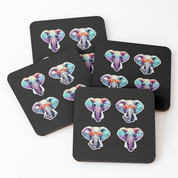 Item preview, Four Elephants Wearing Sunglasses - Perfect for Elephant-Loving Travelers -  designed and sold by Sun Sand & Sea Art.