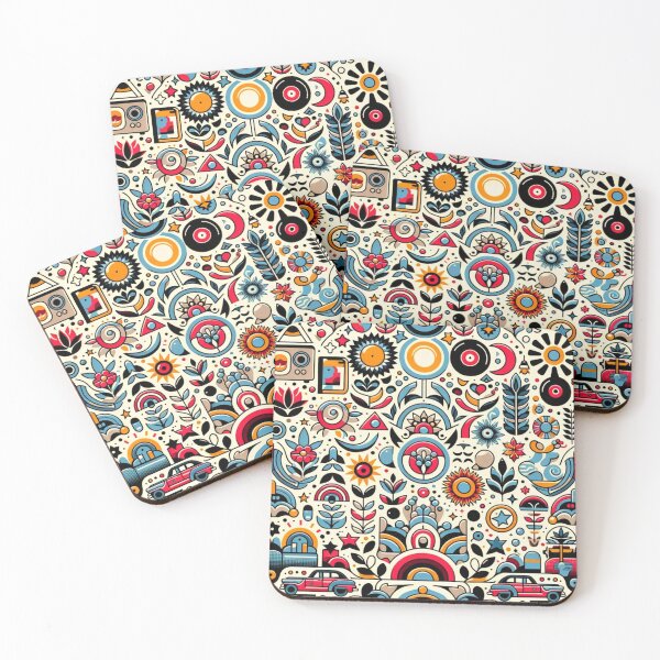 Item preview, Retro Groove: An Eclectic Throwback Pattern designed and sold by FarBeyound.