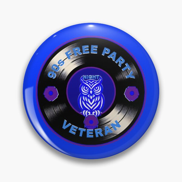 Item preview, Badge Style Night Owl Rave Veteran - 90s Free Party Tribute Vinyl designed and sold by leyfinder.
