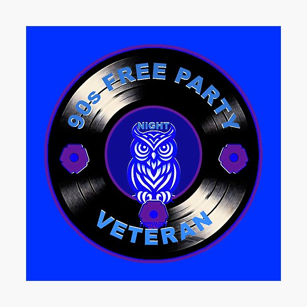 Item preview, Badge Style Night Owl Rave Veteran - 90s Free Party Tribute Vinyl designed and sold by leyfinder.