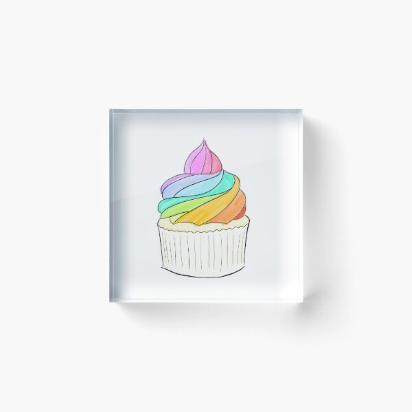 Item preview, LGBTQ rainbow cupcake cute designed and sold by clinoei.