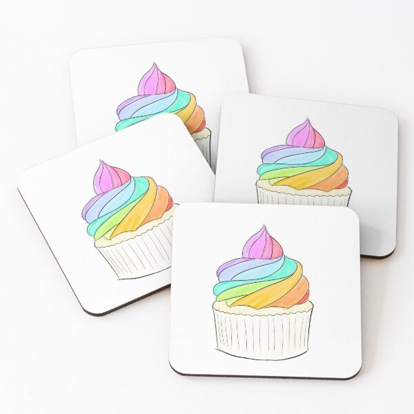 Item preview, LGBTQ rainbow cupcake cute designed and sold by clinoei.