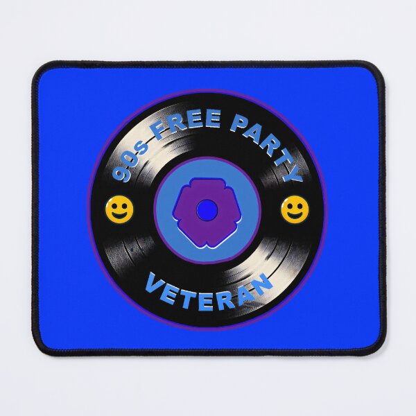 Item preview, Smiley Face & Free Party Flower - 90s Rave Veteran Vinyl designed and sold by leyfinder.