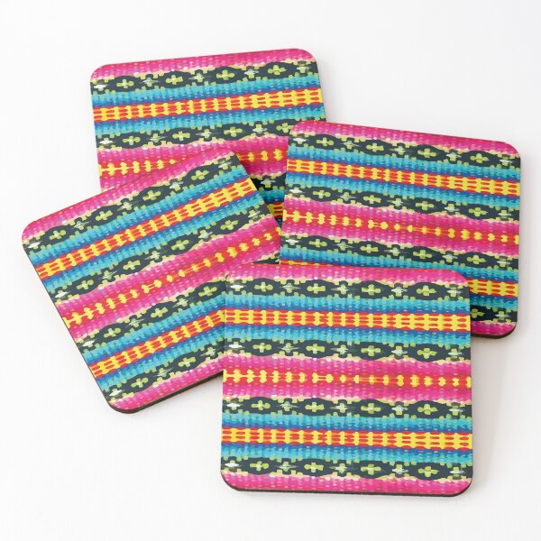 Item preview, Hand woven fabric vibrant embroidery bold multicolor maximalist decor designed and sold by T-Mex.