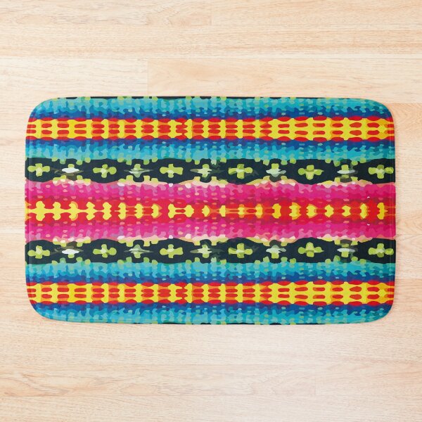 Item preview, Hand woven fabric vibrant embroidery bold multicolor maximalist decor designed and sold by T-Mex.