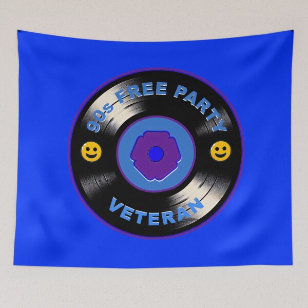 Item preview, Badge Style Smiley Face & Free Party Flower - 90s Rave Veteran Vinyl  designed and sold by leyfinder.