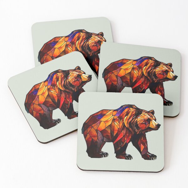 Item preview, Stained Glass Abstract Grizzly Bear (just the bear) designed and sold by Gilby-Designs.