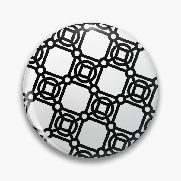 Item preview, Black Circles & Squares Batik Grid White Borderless Blueprint designed and sold by Alchemy-A-La-G.